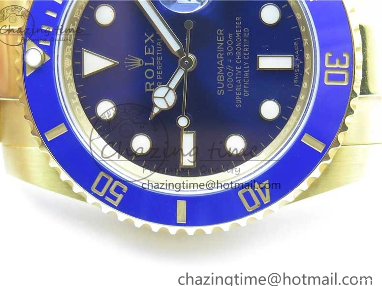 MiroTime 0522 TopPick Submariner 116610 LB ROF Best Edition YG Wrapped Blue Dial on YG Wrapped Bracelet A 2910